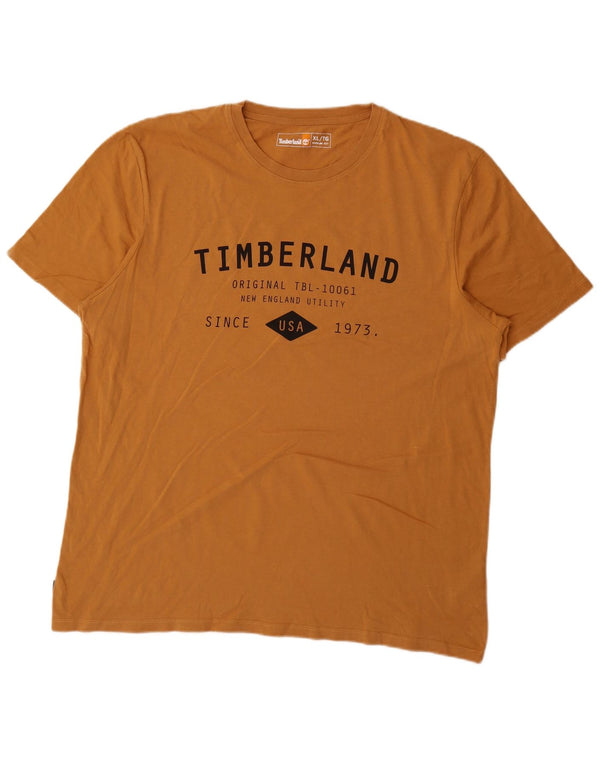 Мужская футболка стандартного кроя Timberland с рисунком, топ XL, желтый хлопок