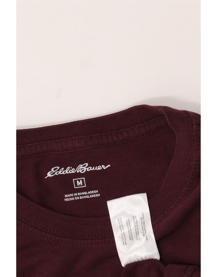 EDDIE BAUER Mens Top Long Sleeve Medium Burgundy Cotton Vintage Eddie Bauer and Second-Hand Eddie Bauer from Messina Hembry 