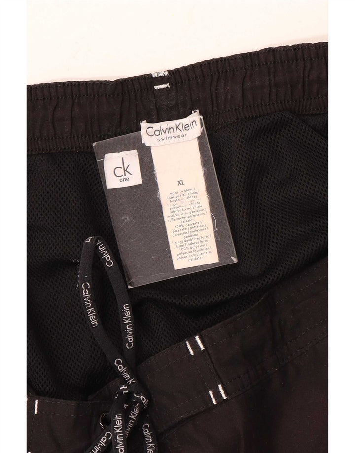 Мужские шорты для плавания с рисунком Calvin Klein XL, черные, полиэстер с цветными блоками