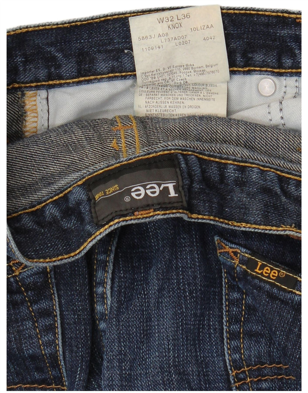 Мужские прямые джинсы LEE Knox W32 L28, синий хлопок