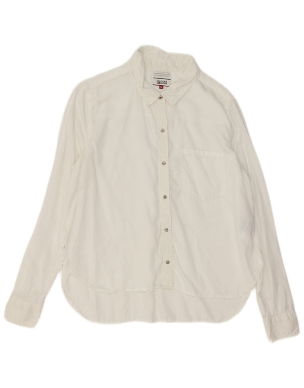 Женская рубашка Tommy Hilfiger UK 14, средний белый лиоцелл