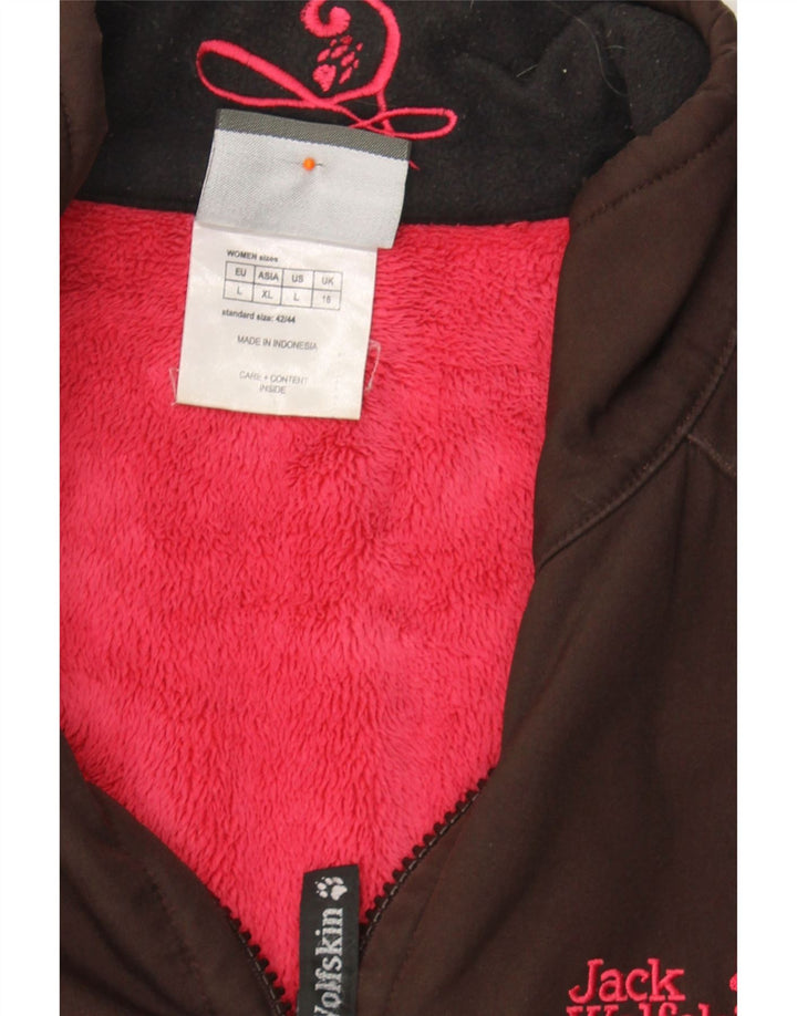 JACK WOLFSKIN Womens Windbreaker Jacket UK 16 Large Brown Polyester Vintage Jack Wolfskin and Second-Hand Jack Wolfskin from Messina Hembry 