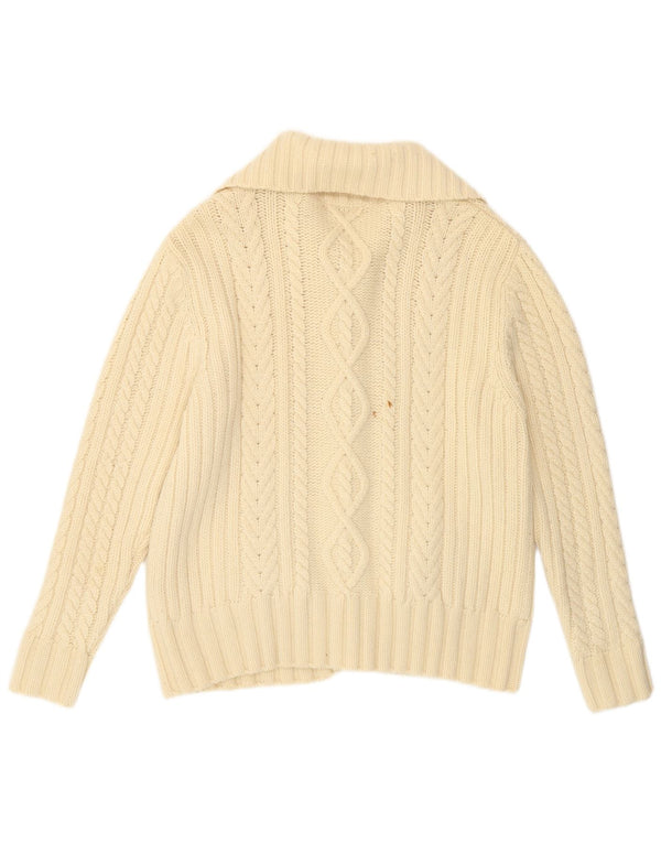 Винтажный женский кардиган-свитер IT 44, средний цвет, белая шерсть