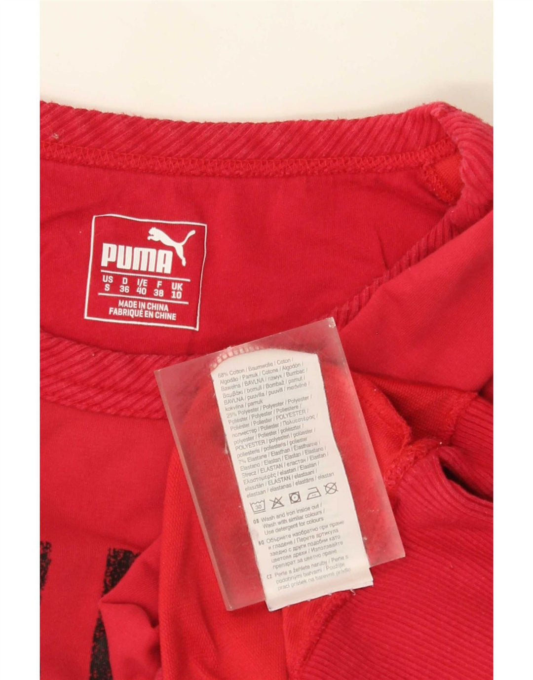 Женский свитер с рисунком Puma UK 10, маленький красный хлопковый джемпер