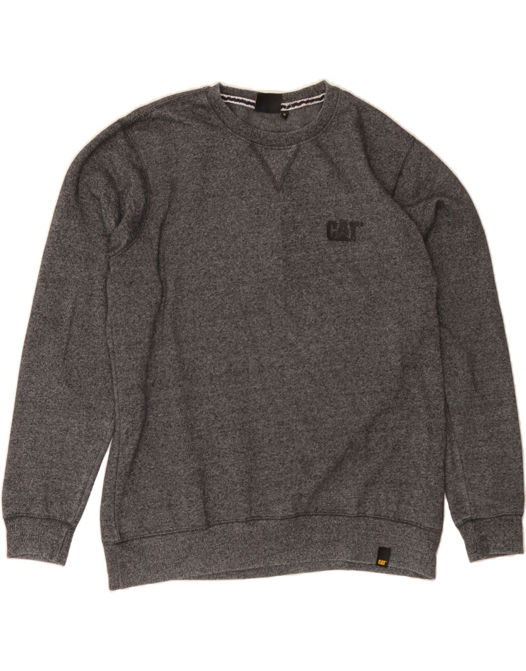 CATERPILLAR Mens Sweatshirt Jumper Medium Grey Flecked Polyester Vintage Caterpillar and Second-Hand Caterpillar from Messina Hembry 