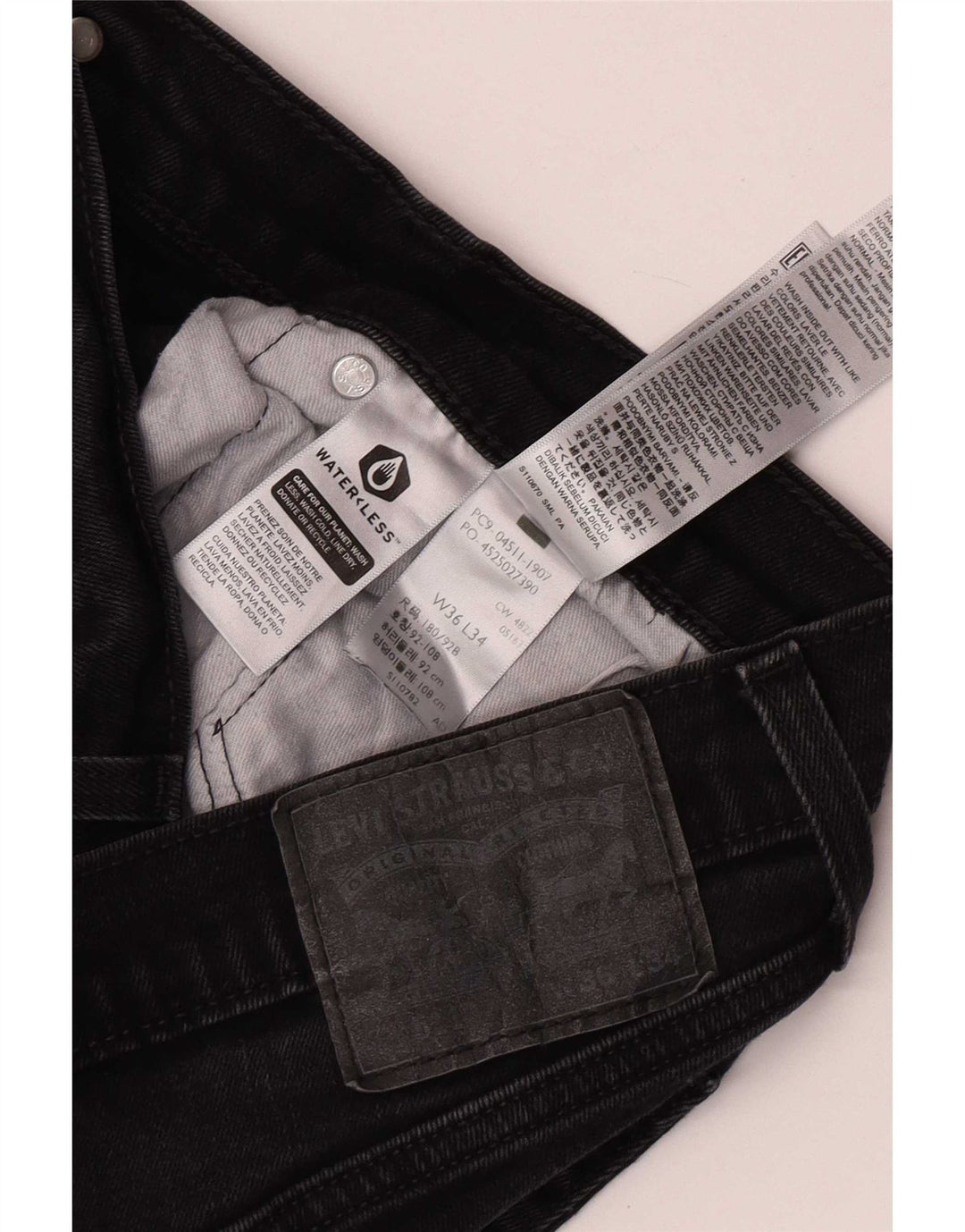 Мужские джинсы Levi's Slim 511 W36 L34, черный хлопок