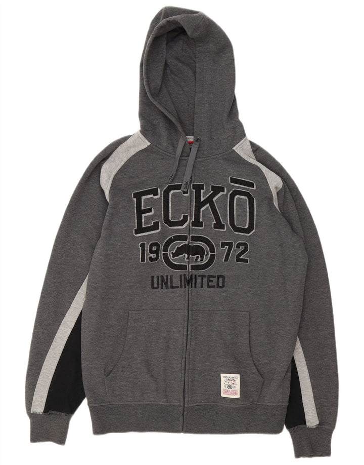 Мужской свитер с капюшоном на молнии Ecko Unltd, средний серый, полиэстер