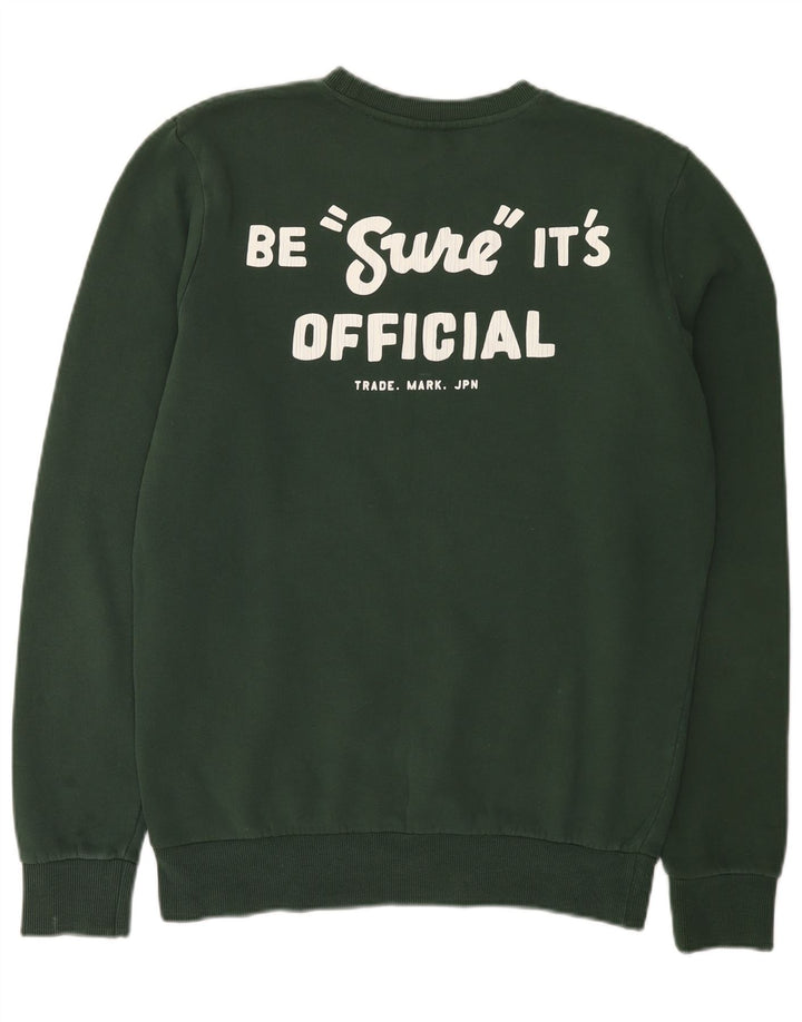 Мужской свитшот с рисунком Superdry, большой зеленый хлопковый джемпер