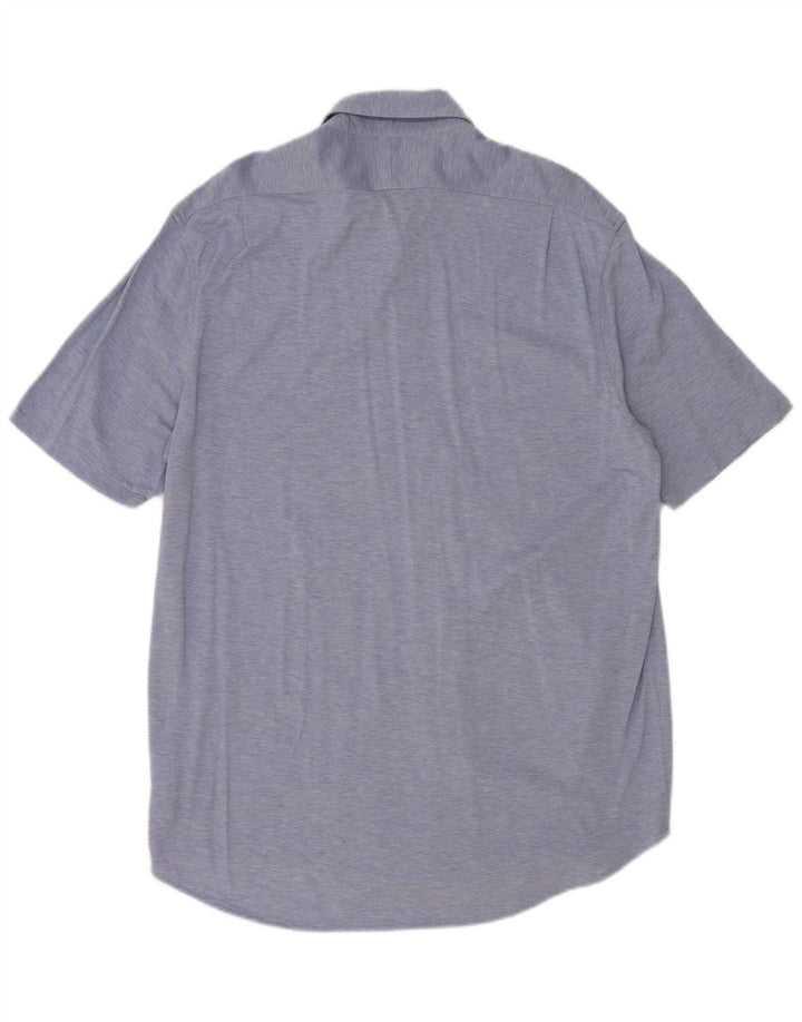 Мужская приталенная рубашка с коротким рукавом Polo Ralph Lauren XL, синяя, хлопок