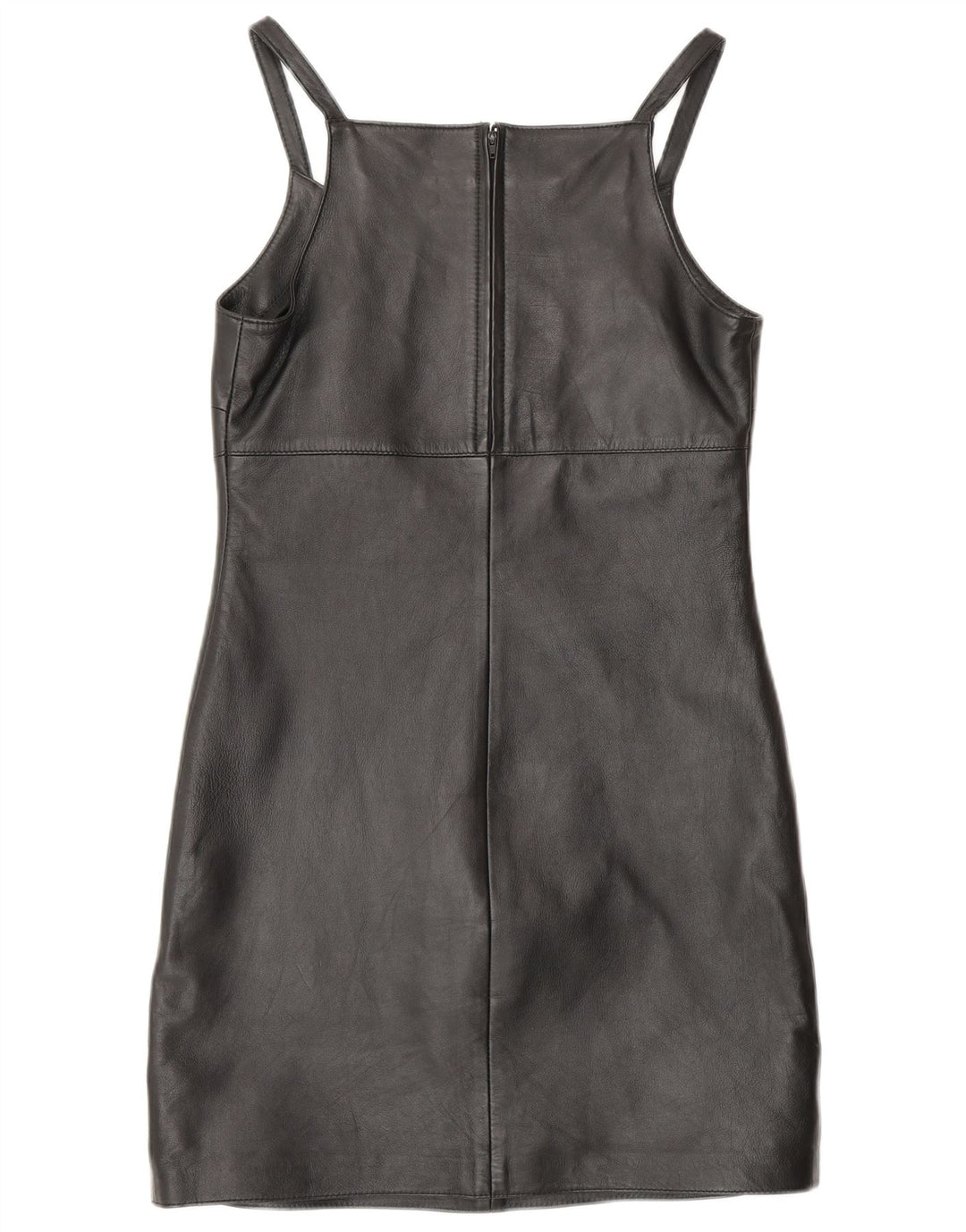 Женское кожаное платье-футляр без рукавов MADDOX UK 10 маленькое черное кожаное