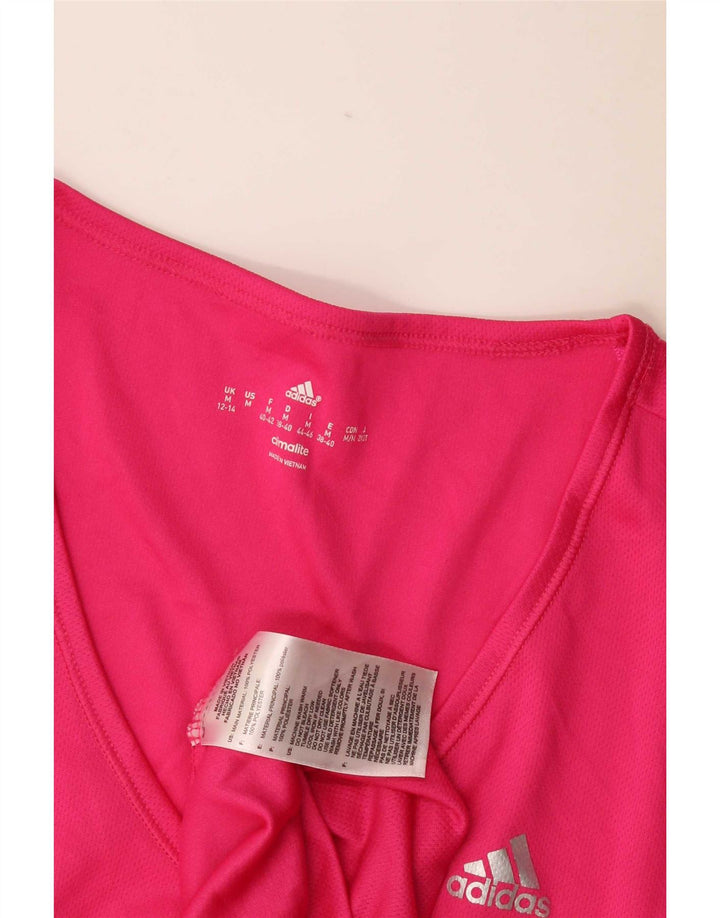 Женская футболка Adidas Climalite Top UK 12/14, средний розовый полиэстер