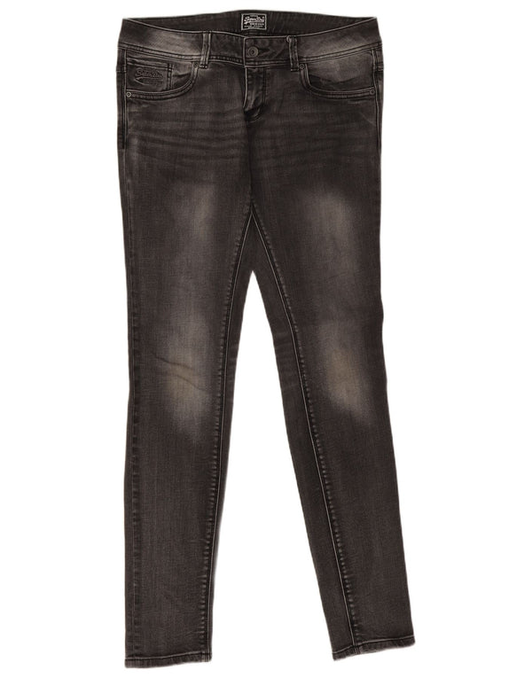 Женские джинсы скинни с низкой талией Superdry W30 L32 Серый хлопок