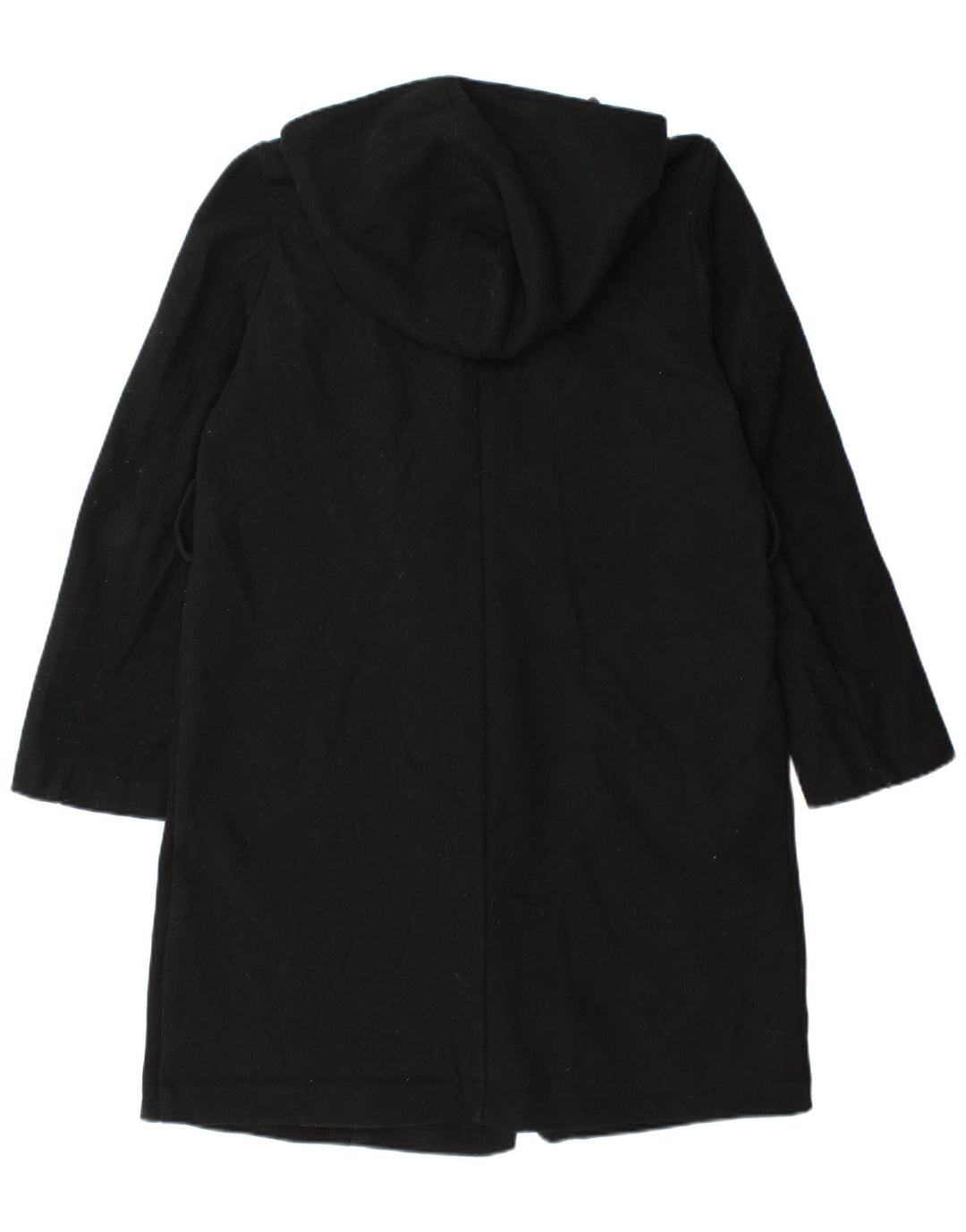 Женское двубортное пальто оверсайз с капюшоном Zara UK 10, маленькое черное