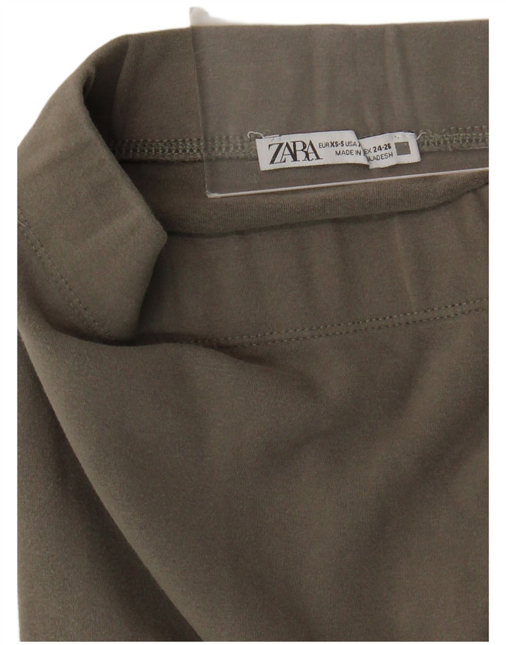 Женские леггинсы Zara UK 4 XS цвета хаки