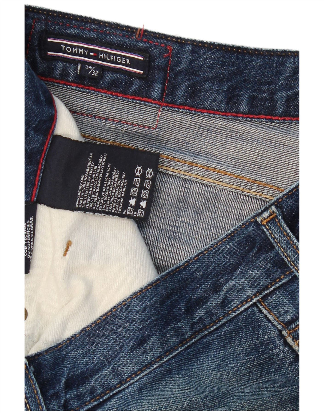 TOMMY HILFIGER Мужские прямые джинсы W34 L32 синие, хлопок