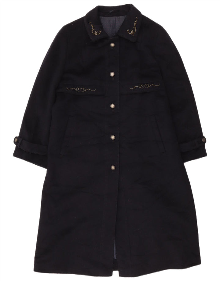 Pischl Womens Overcoat UK 14 Medium Navy Blue Wool