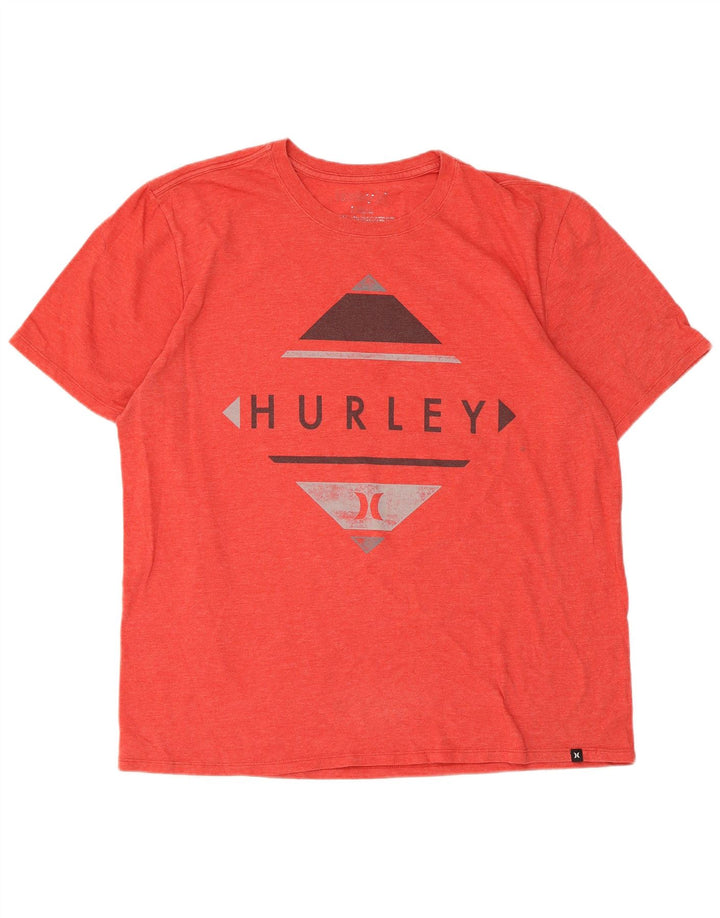 Мужская футболка с рисунком Hurley, большой красный полиэстер
