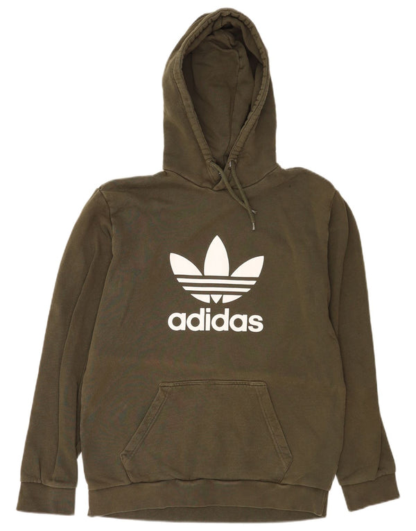 Мужской джемпер с капюшоном Adidas с рисунком, маленький зеленый, хлопок