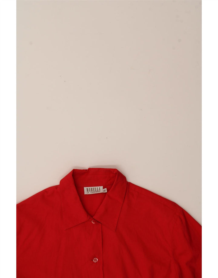 MARELLA Womens Short Sleeve Shirt IT 46 Large Red Cotton Vintage Marella and Second-Hand Marella from Messina Hembry 