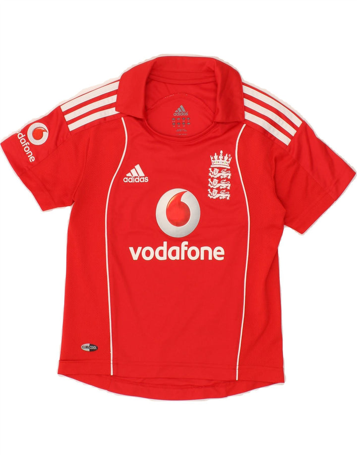 ADIDAS Boys Climacool Graphic T-Shirt Top 9-10 Years Red Polyester Vintage Adidas and Second-Hand Adidas from Messina Hembry 