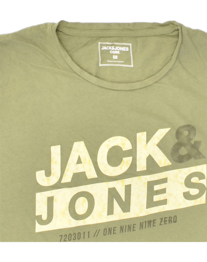 JACK & JONES Womens Graphic T-Shirt Top UK 18 XL Green Cotton | Vintage Jack & Jones | Thrift | Second-Hand Jack & Jones | Used Clothing | Messina Hembry 