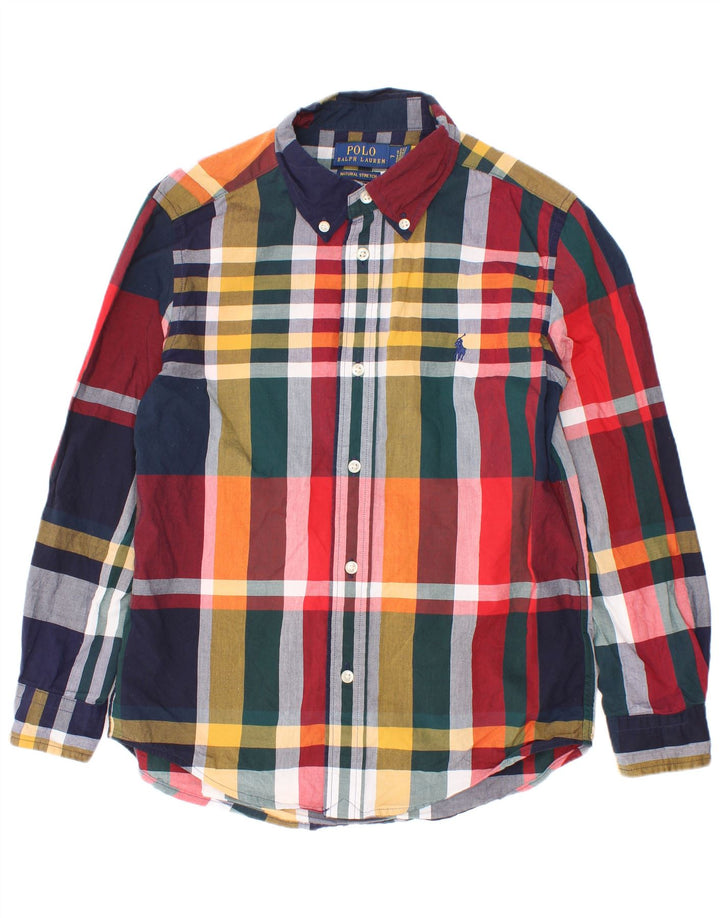 Рубашка Polo Ralph Lauren для мальчиков 6-7 лет, хлопковая разноцветная клетка
