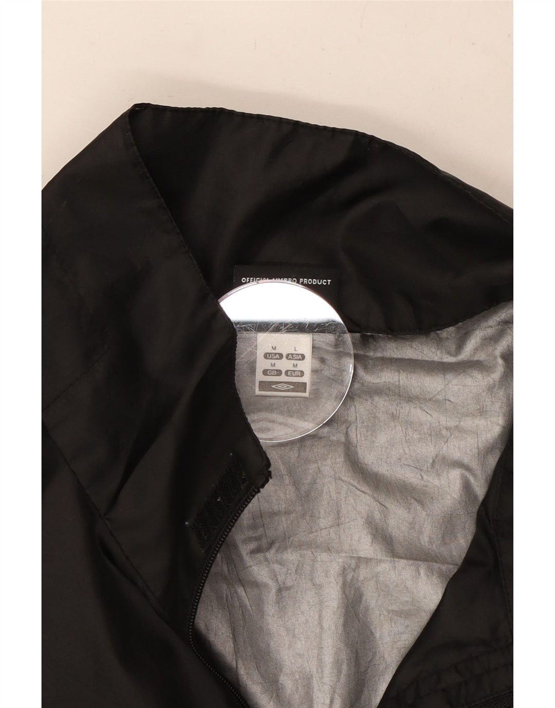 Мужская дождевик с капюшоном Umbro UK 38, средний черный полиэстер