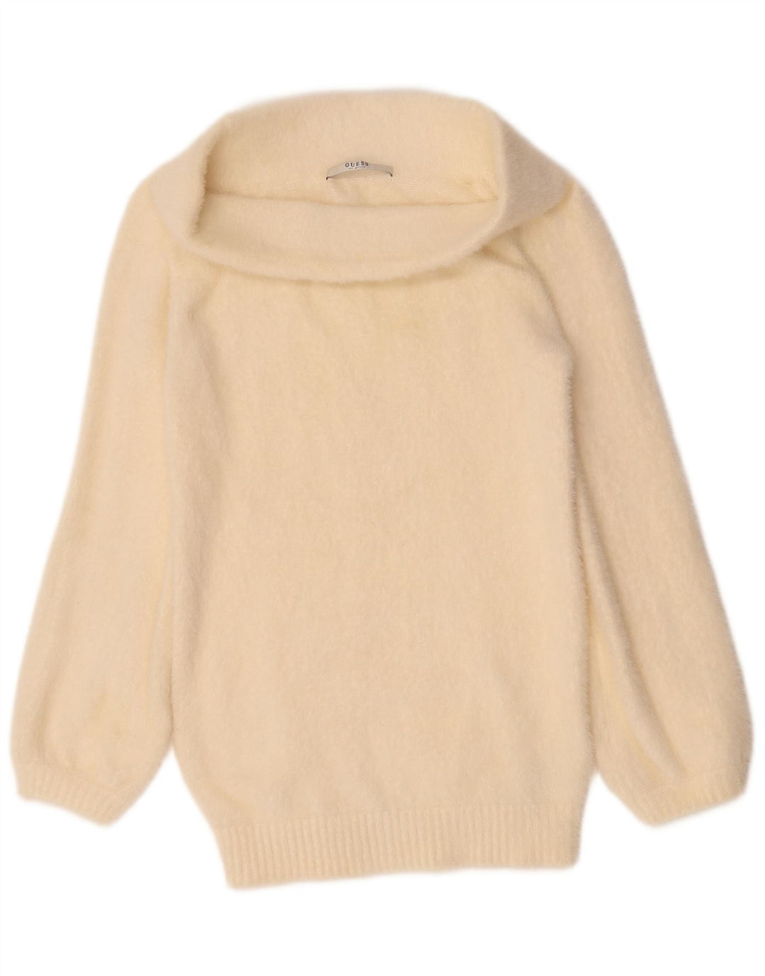 Женский свободный джемпер с высоким воротником Guess UK 4 XS Off White из полиамида