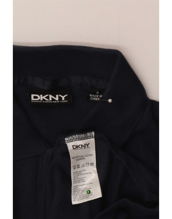 Мужская рубашка-поло с графическим рисунком Dkny, маленькая, темно-синяя, хлопковая