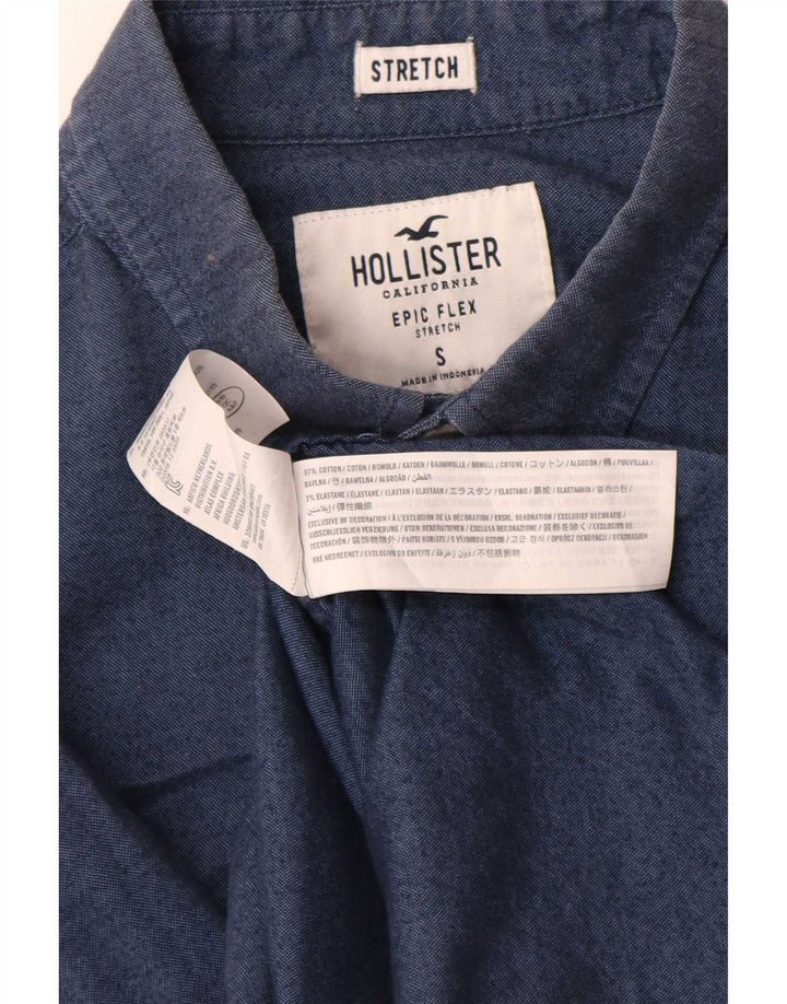 Мужская рубашка Hollister, маленькая, темно-синяя, хлопок