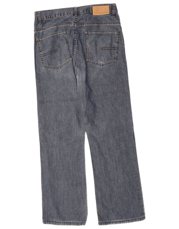 Мужские прямые джинсы CALVIN KLEIN W32 L28 синие, хлопок