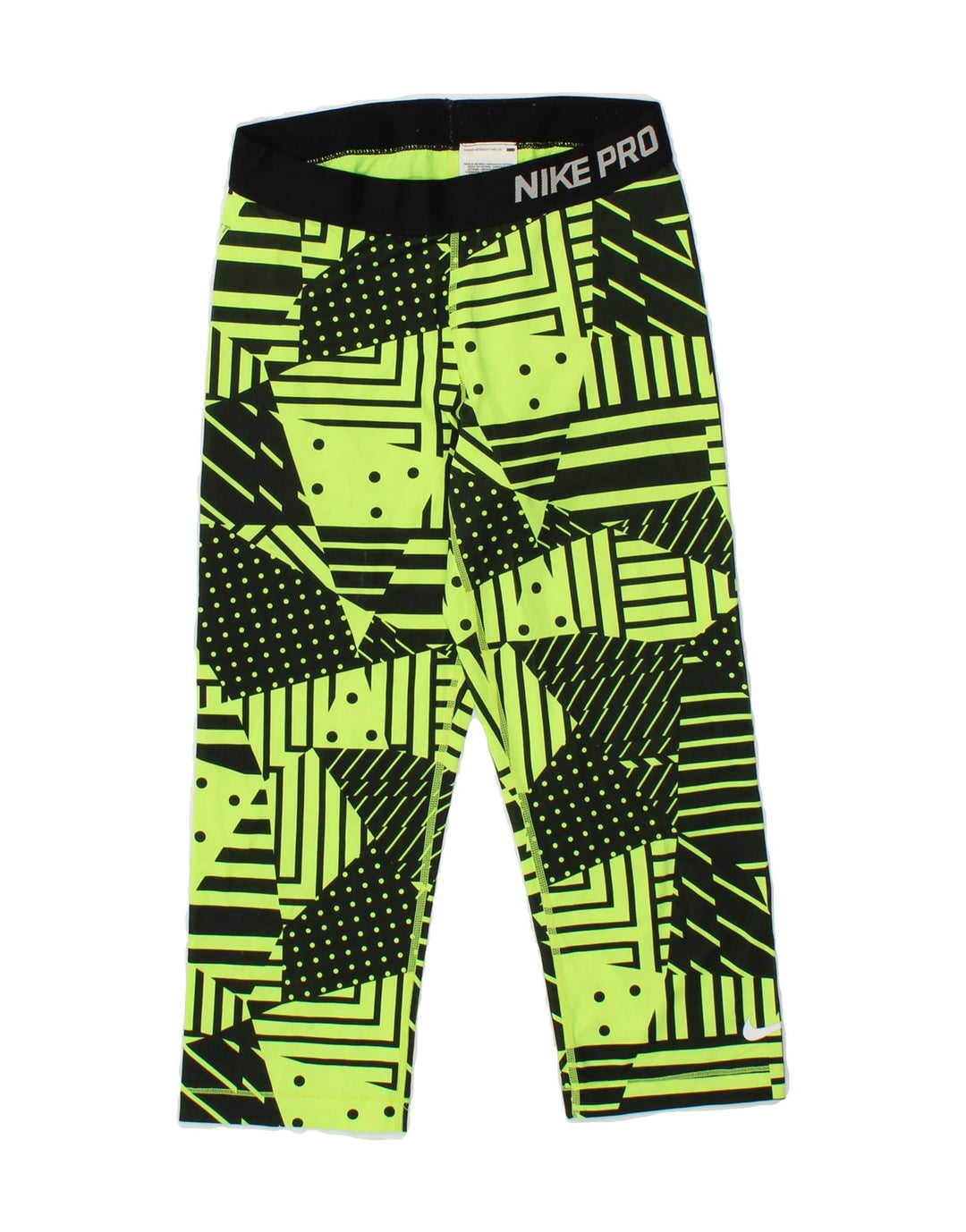 NIKE Womens Capri Leggings UK 12 Medium Green Geometric Polyester Vintage Nike and Second-Hand Nike from Messina Hembry 