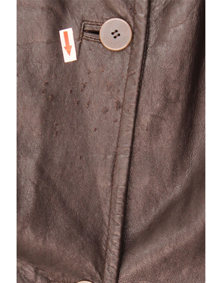 Винтажное женское кожаное пальто IT 44 Medium Brown Leather