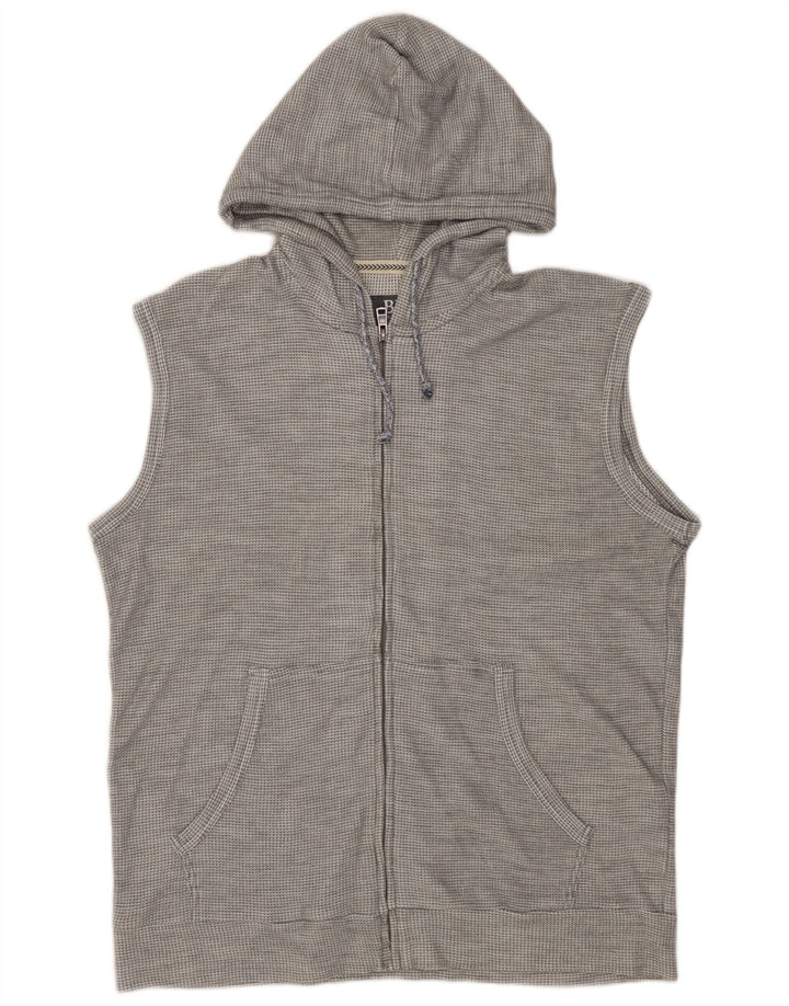 Мужской свитер с капюшоном на молнии без рукавов BKE стандартного кроя XL, серый в пятнистый цвет