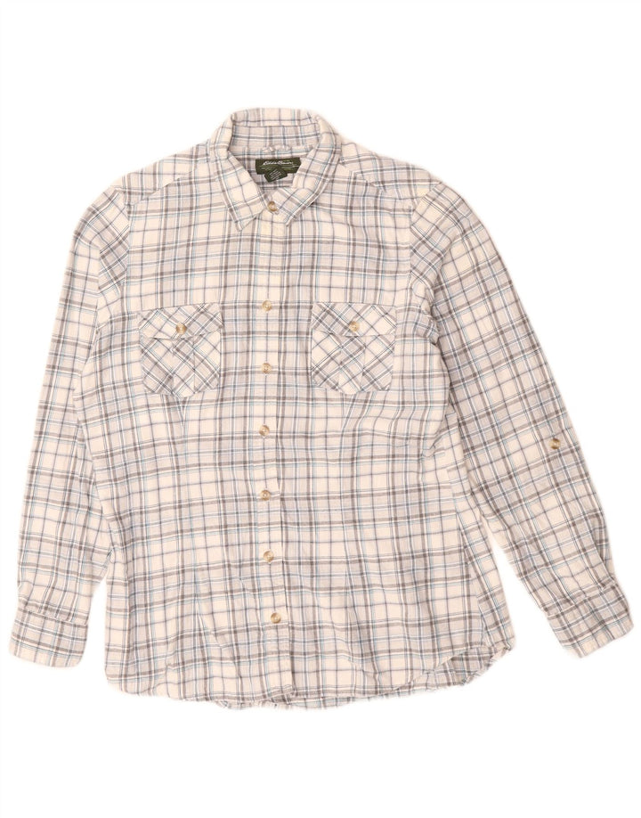 Женская рубашка EDDIE BAUER UK 16, большая серая клетка, хлопок