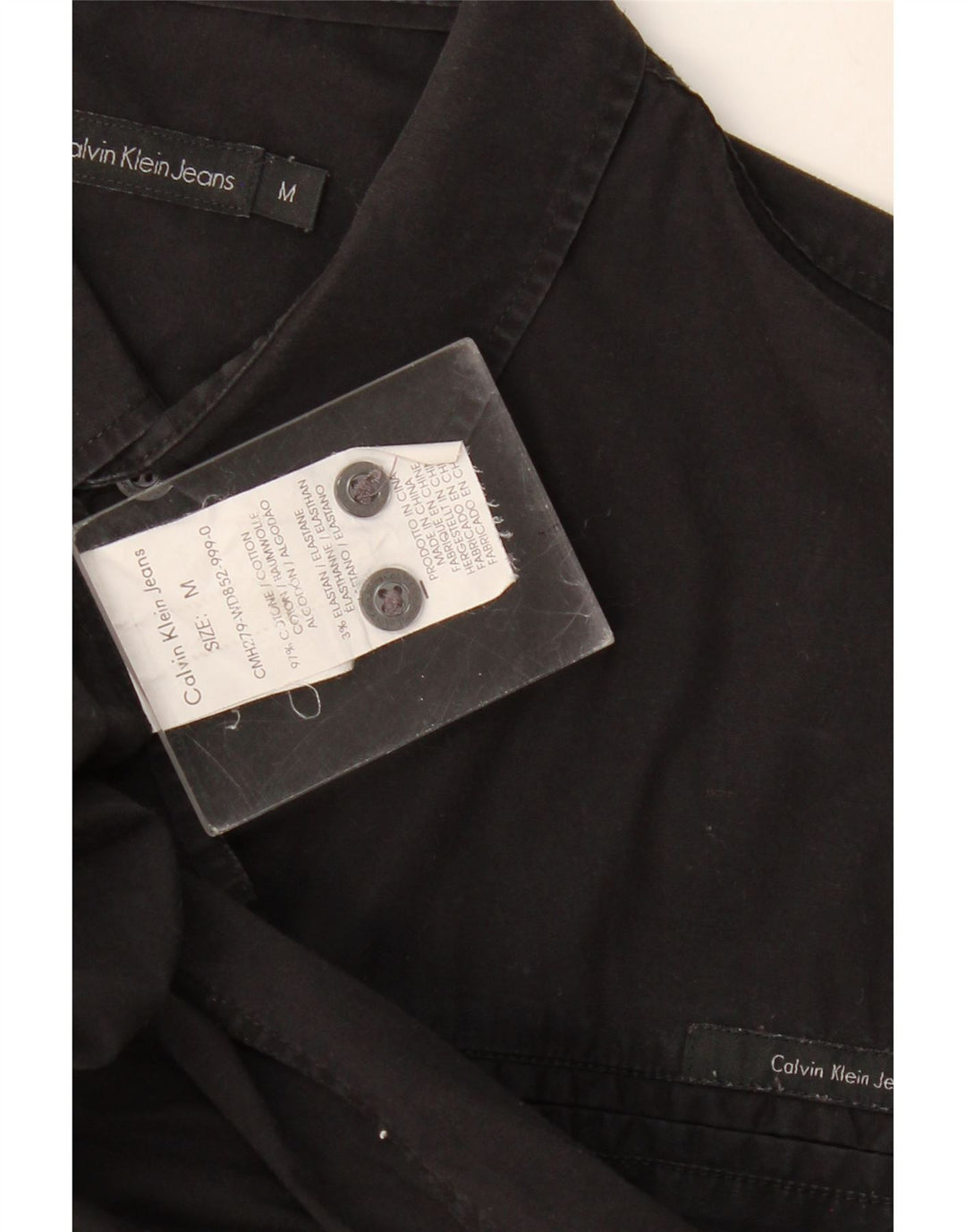 Мужская рубашка Calvin Klein из хлопка среднего цвета черного цвета