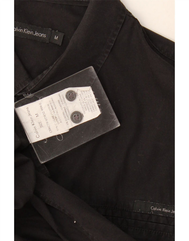 Мужская рубашка Calvin Klein из хлопка среднего цвета черного цвета