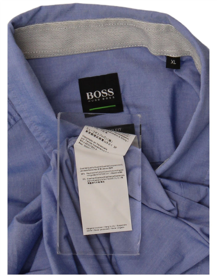 Мужская рубашка обычного кроя Hugo Boss XL, синяя, хлопок