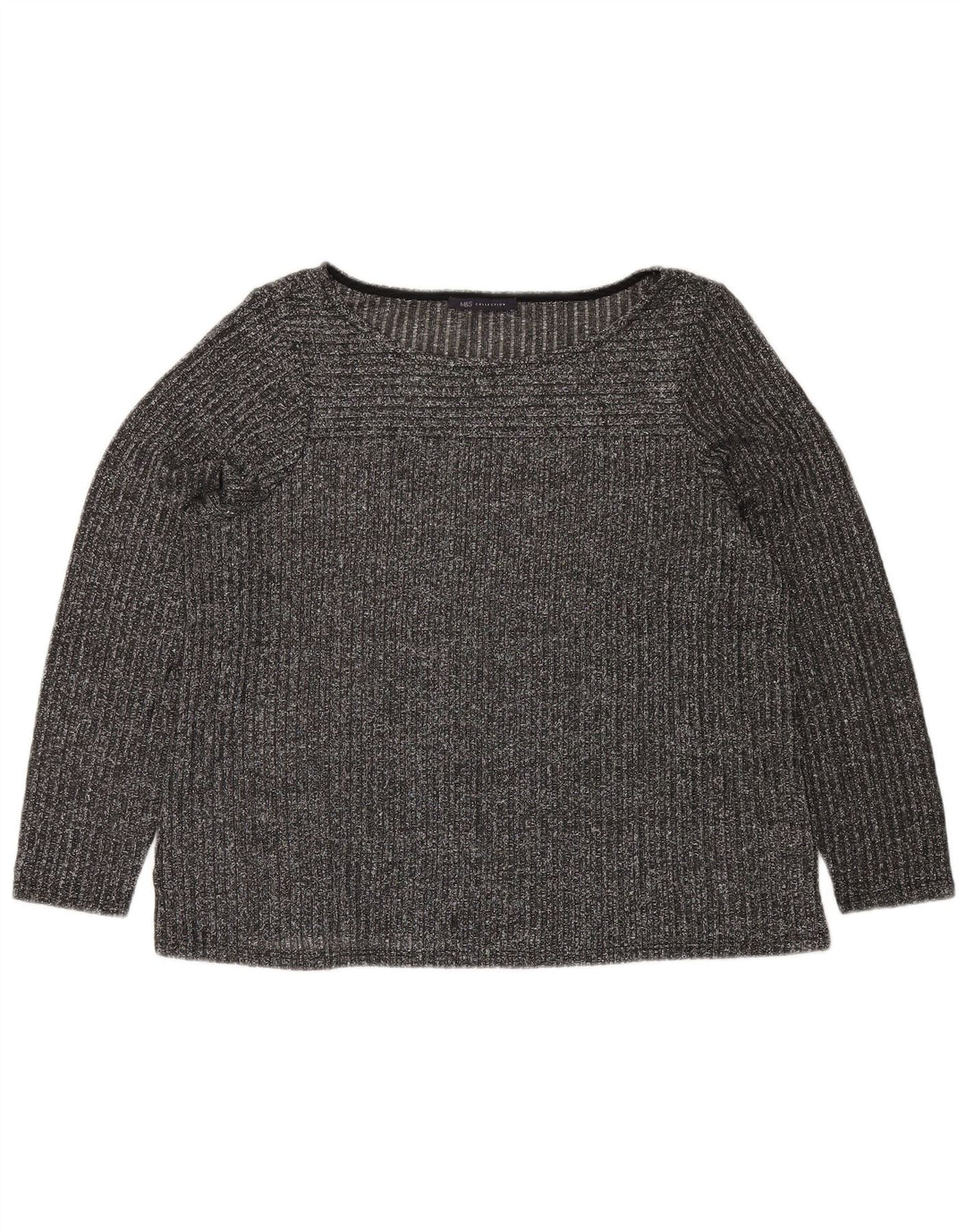 Женская блузка MARKS & SPENCER UK 20 2XL, серый полиэстер с крапинками