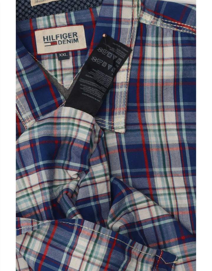 Мужская рубашка Tommy Hilfiger 2XL, синяя клетка, хлопок