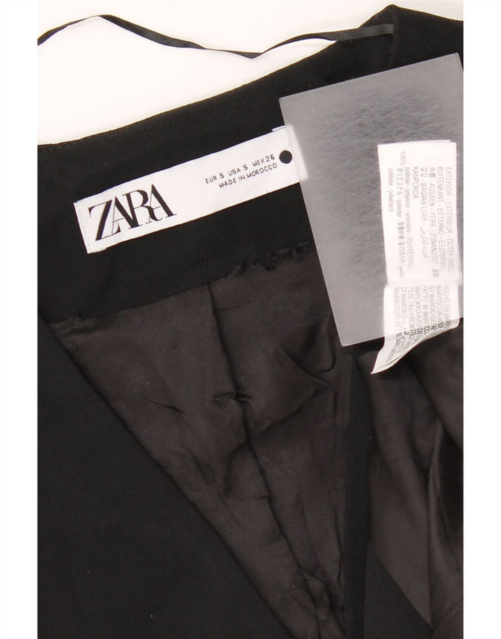Женский удлиненный жилет Zara UK 10, маленький черный, полиэстер