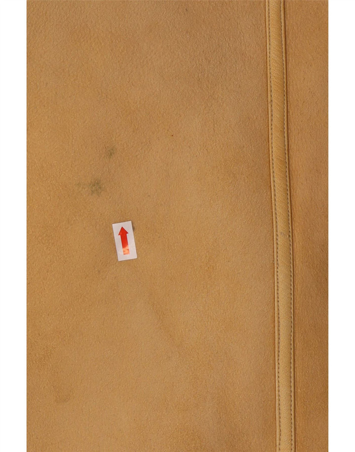 Винтажная женская дубленка IT 46, большая бежевая дубленка