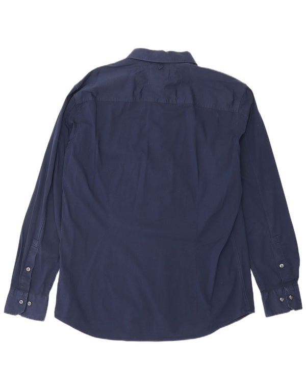 TOMMY HILFIGER Мужская рубашка приталенного кроя XL Темно-синяя хлопковая