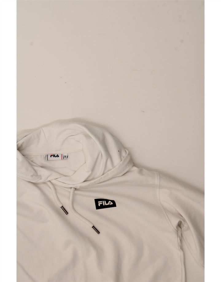 FILA Womens Hoodie Jumper UK 14 Medium White Vintage Fila and Second-Hand Fila from Messina Hembry 