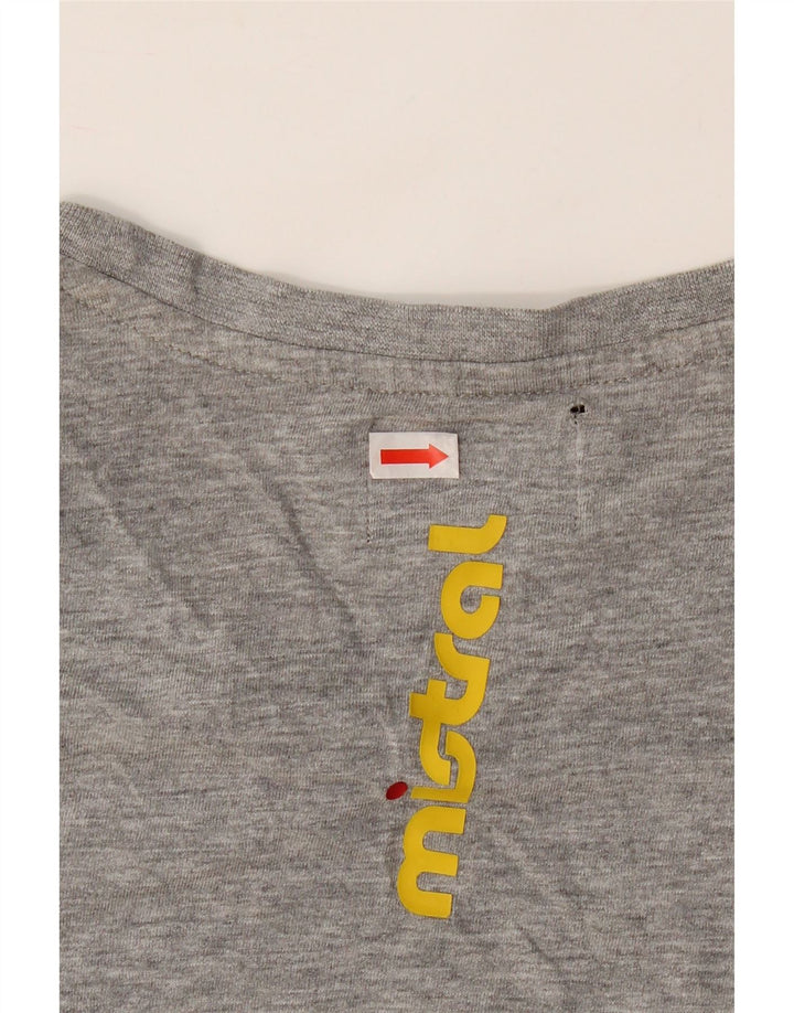 MISTRAL Mens Graphic T-Shirt Top Small Grey Cotton Vintage Mistral and Second-Hand Mistral from Messina Hembry 