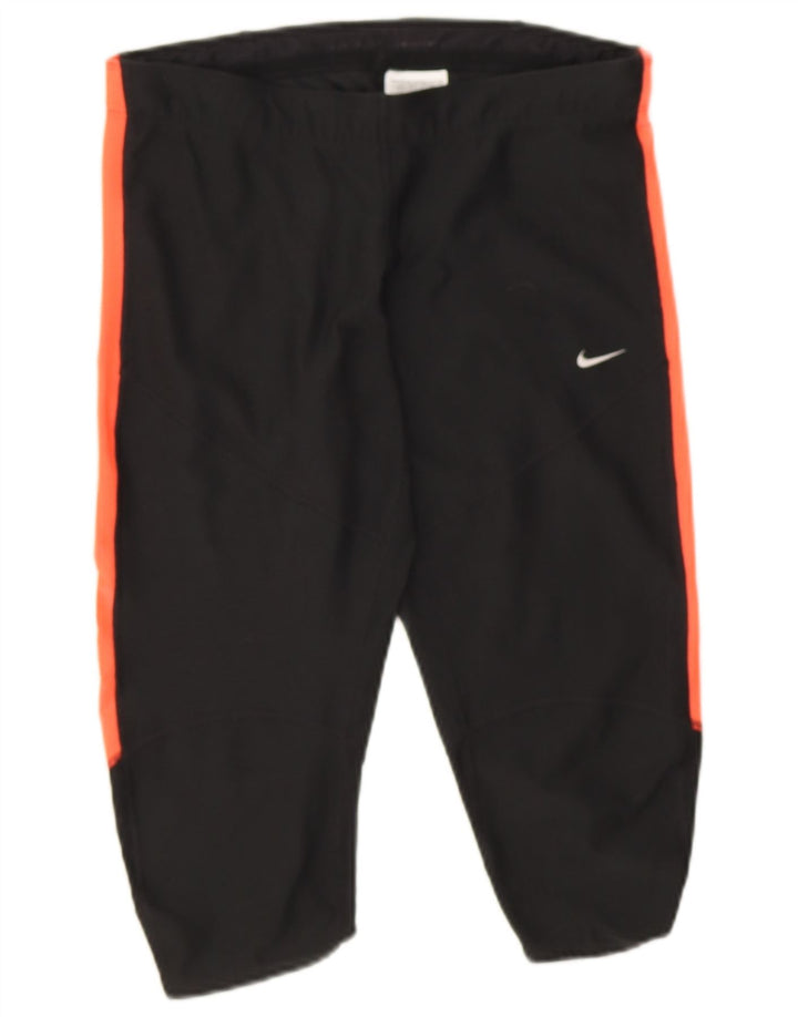 Женские леггинсы-капри Nike Dri Fit UK 12, средние черные цветные блоки