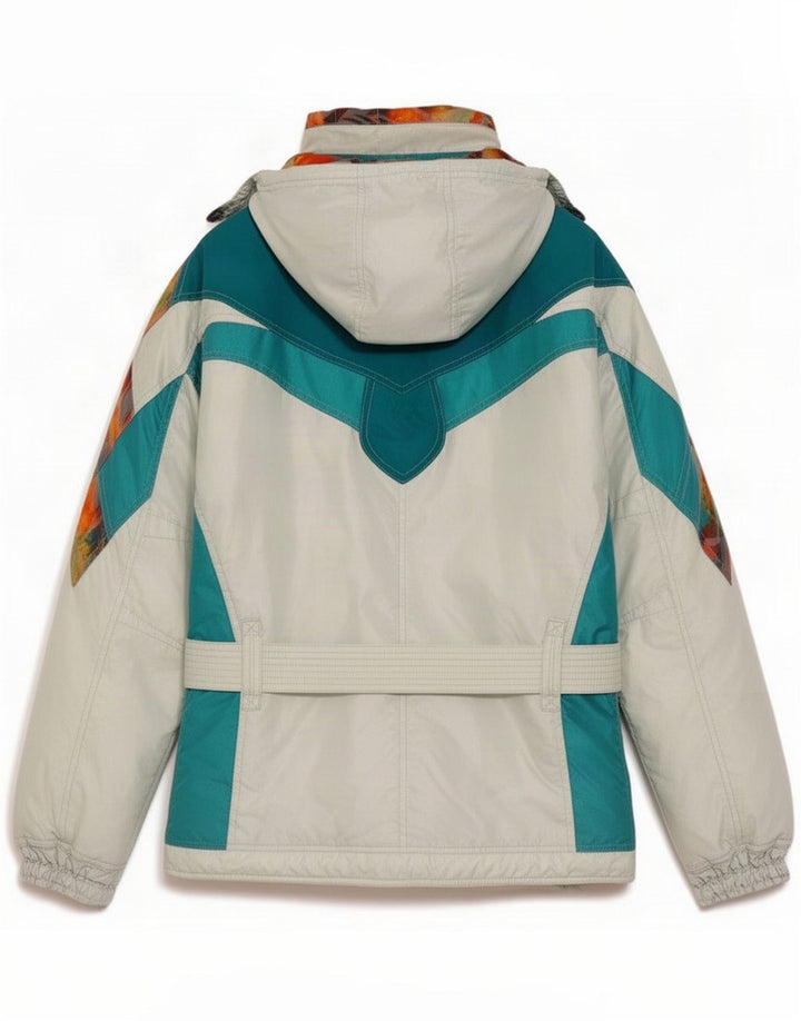 Женская лыжная куртка Ellesse с капюшоном IT 42 Средний белый полиэстер с цветными блоками