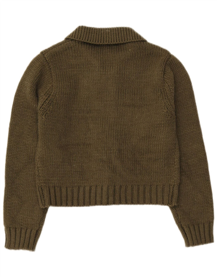 Женский укороченный кардиган Zara UK 16, большой полиэстер цвета хаки