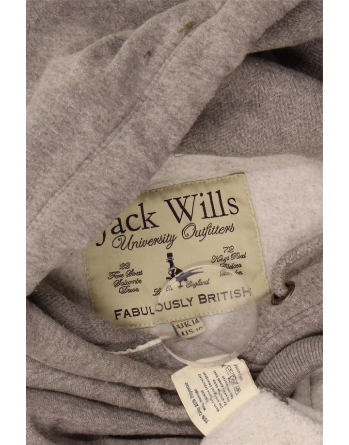 Женский джемпер с капюшоном JACK WILLS UK 14, большой серый, хлопок