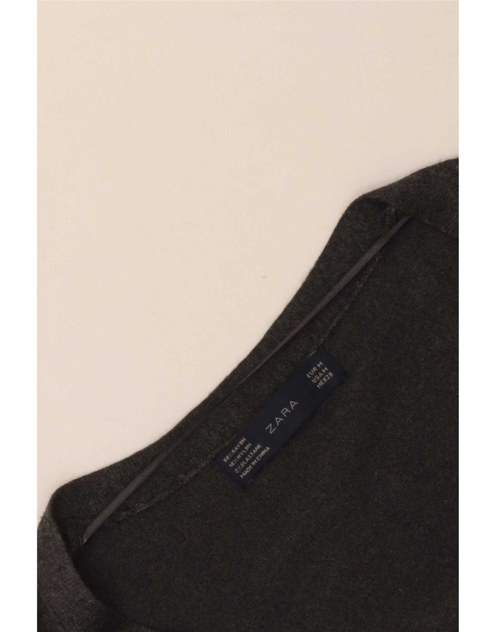 Женский кардиган Zara UK 12, средний серый вискоза